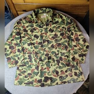 Vtg SafTbak Jacket Mens Large ? Duck Camo Hunting Button Up Canvas Altoona PA